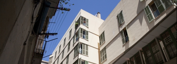 Outside facade of various buildings